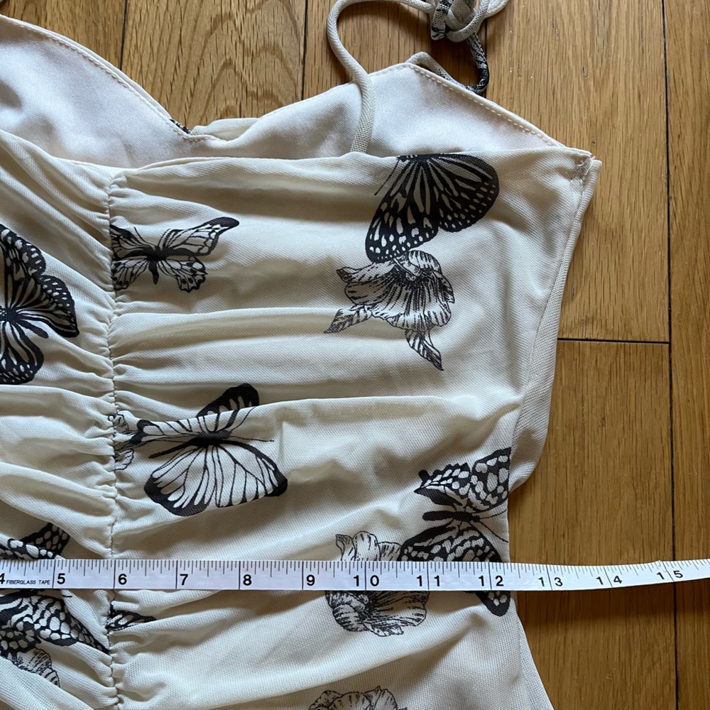 Butterfly Print Ruched Dress - Picture 6 of 6